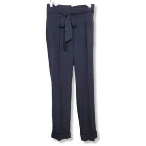 ANTHROPOLOGIE Leifsdottir Wide Leg High Rise pleated cuffed Pants Size 10 Black